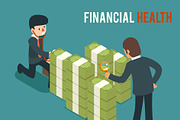 Money health isometric illustration