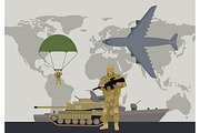 Modern Armed Forces Types Flat Vector Concept 
