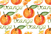 Oranges, watercolor, patterns