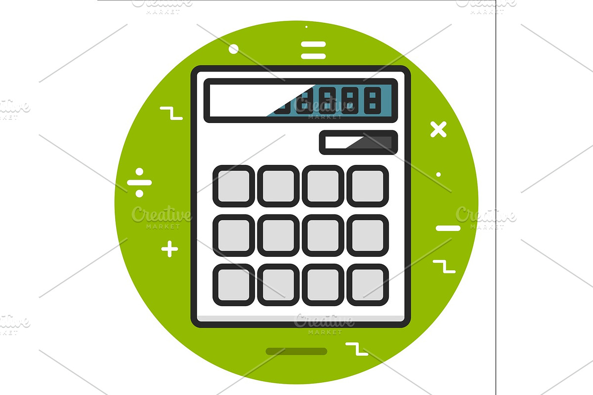 calculator icon in Illustrations - product preview 8