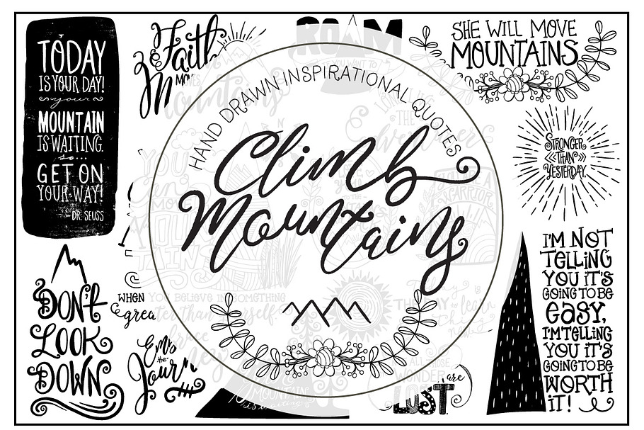 Climb Motivational Quote Lettering
