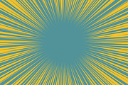 Blue yellow pop art background light from the center