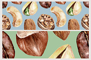 Seamless pattern with nuts