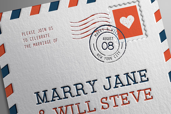 Airmail Wedding Invitation in Wedding Templates - product preview 5