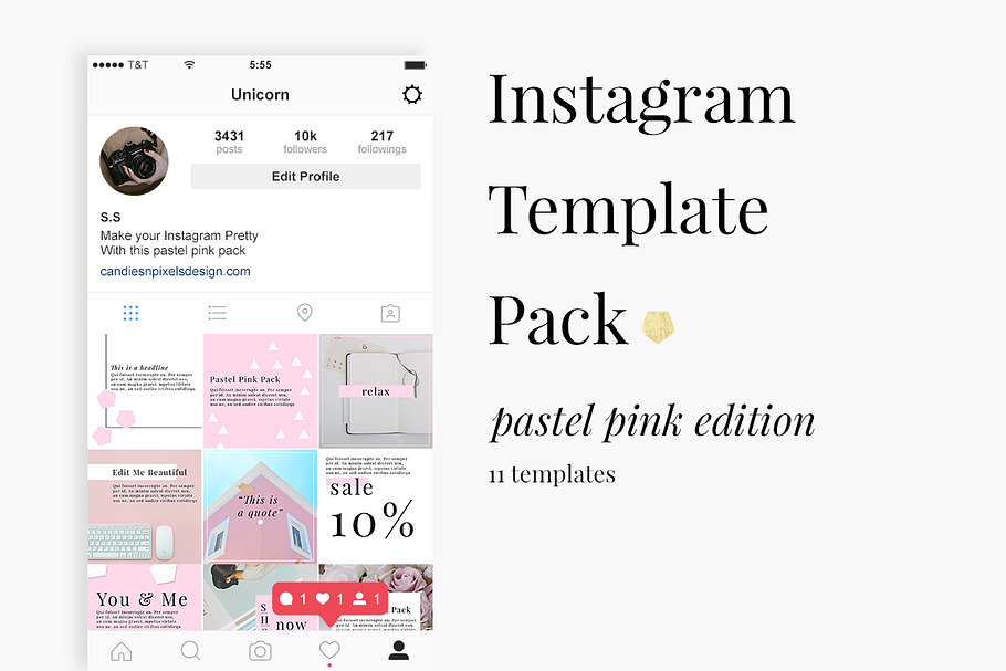 Instagram Pastel Pink Pack