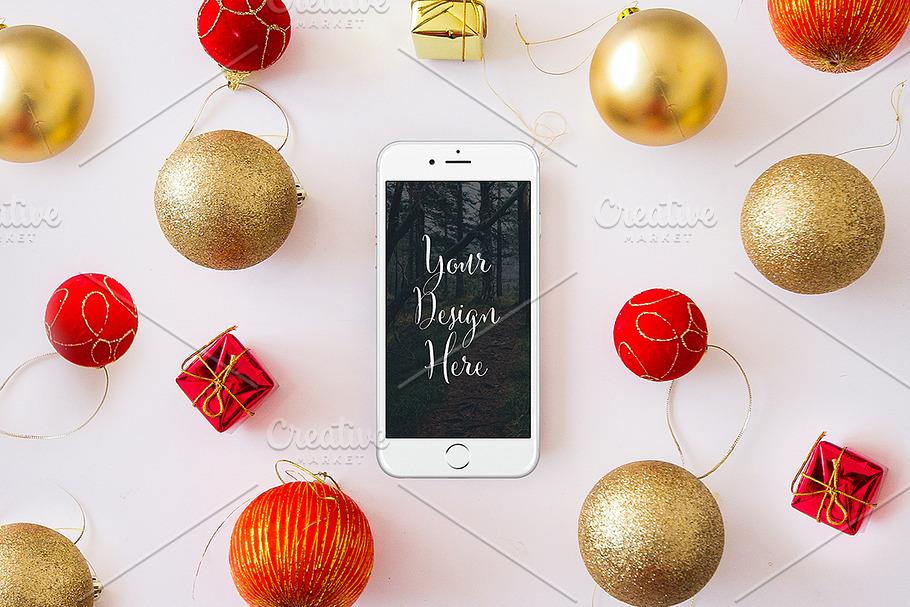 Christmas Iphone 6 Mockup - PSD