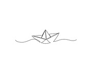 line drawing paper boat