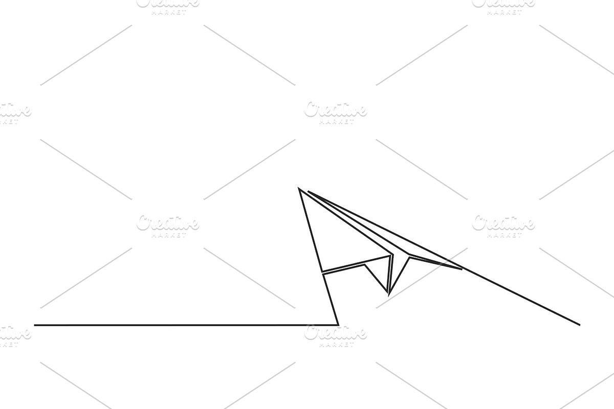 Continuous line drawing of paper airplane in Objects - product preview 8