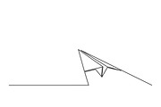 Continuous line drawing of paper airplane