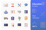 Education Icons Set 1 - Flat Series