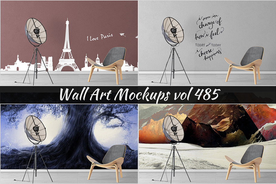 Wall Mockup - Sticker Mockup Vol 485 in Print Mockups - product preview 8
