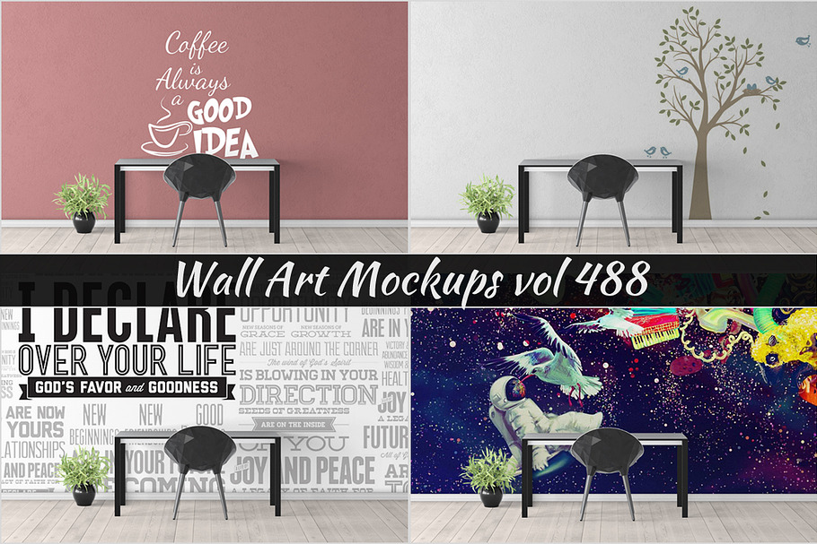 Wall Mockup - Sticker Mockup Vol 488 in Print Mockups - product preview 8