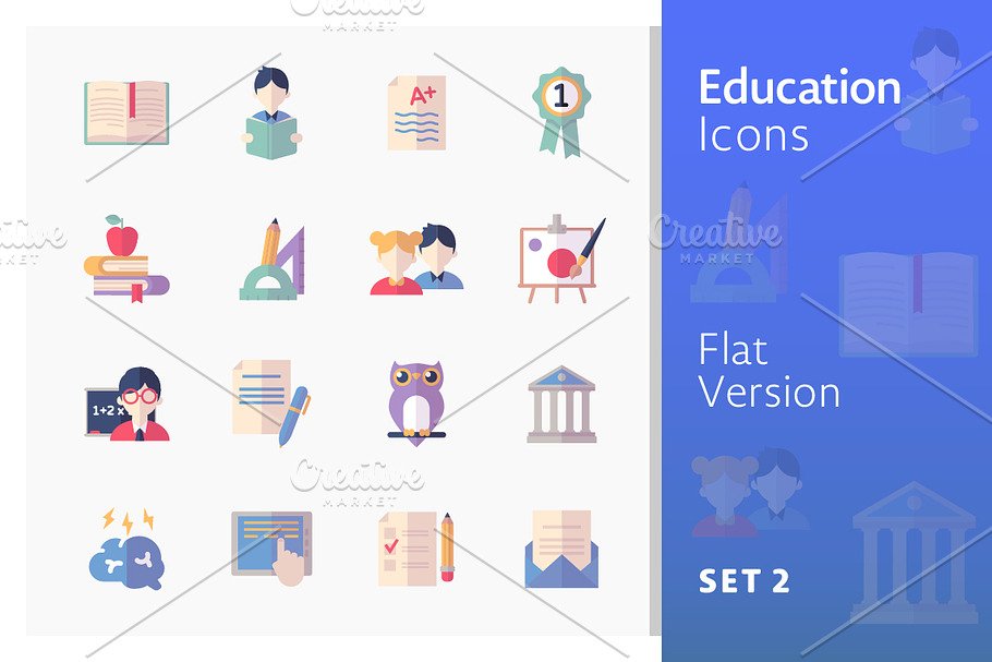 Education Icons Set 2 - Flat Series