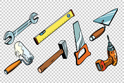 Set repair tools, isolated background