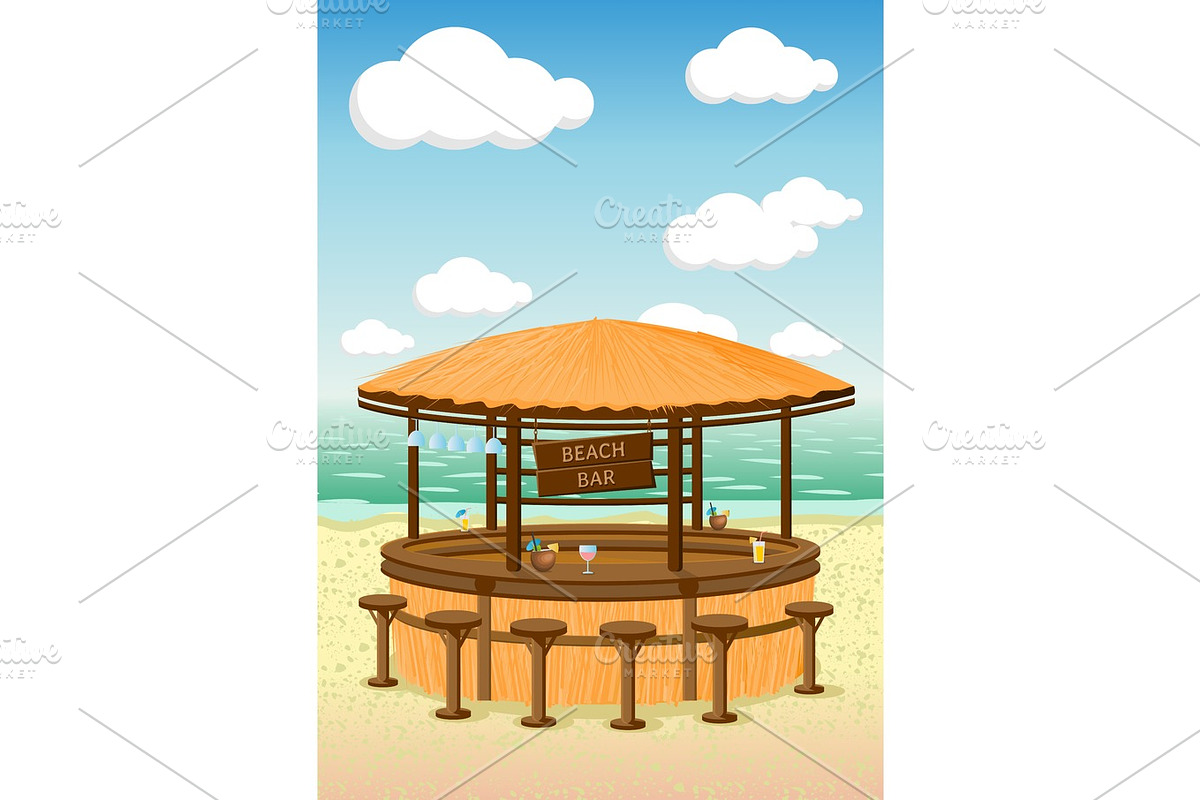 Beach bar on the seaside. in Illustrations - product preview 8