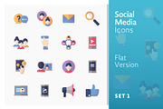 Flat Social Media Icons - Set 1 