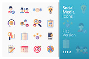 Flat Social Media Icons - Set 2