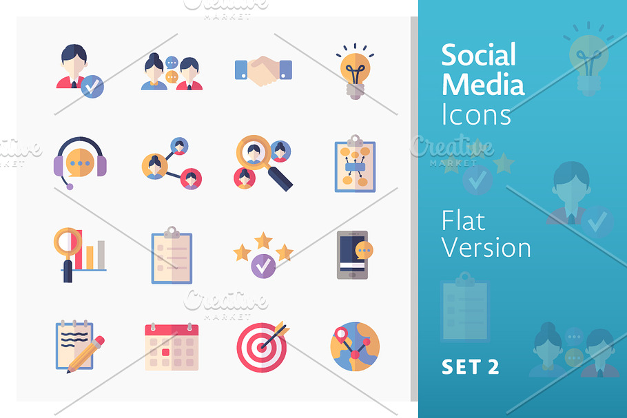 Flat Social Media Icons - Set 2 in Graphics - product preview 8