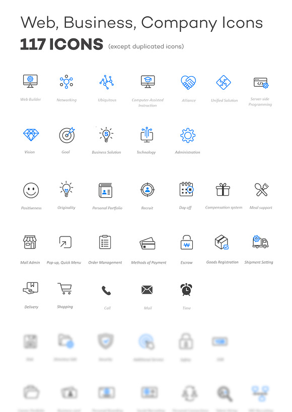 WEB/BUSINESS/COMPANY ICONS in Graphics - product preview 1