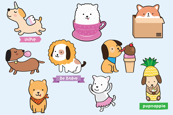 Puppies! cute illustrations of dogs in Illustrations - product preview 2