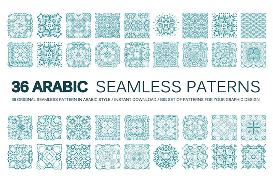 36 Arabic vector pattern. Big set in Graphics - product preview 8