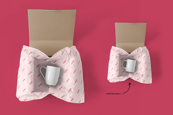 Mailing Box & Wrapping Paper Mockup in Product Mockups - product preview 4