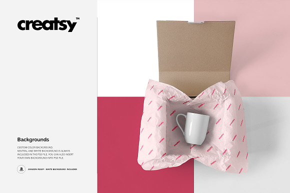 Mailing Box & Wrapping Paper Mockup in Product Mockups - product preview 6