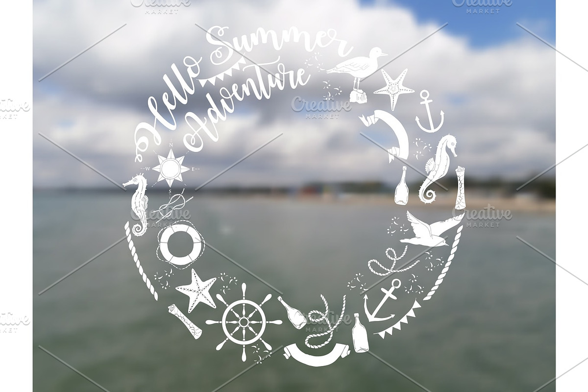 Nautical  sea composition  in Illustrations - product preview 8