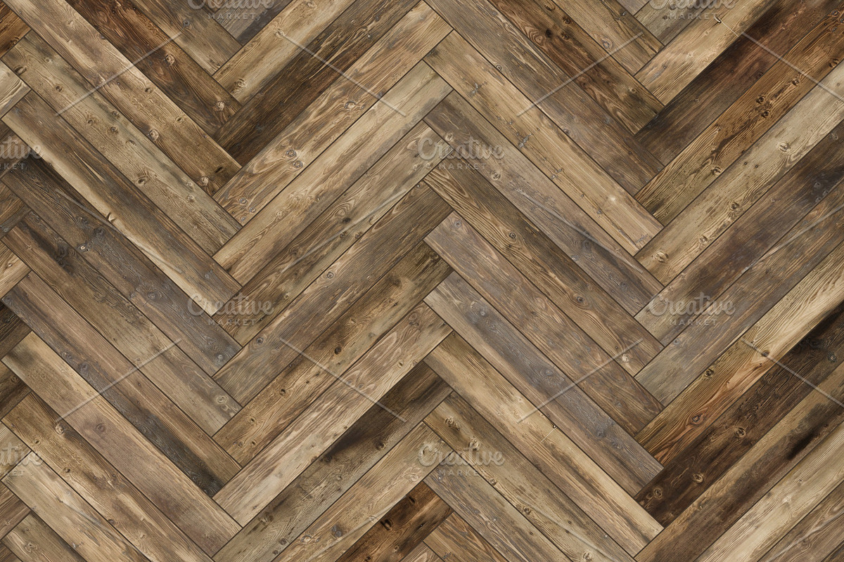 Seamless wood parquet texture (herringbone old) in Textures - product preview 8