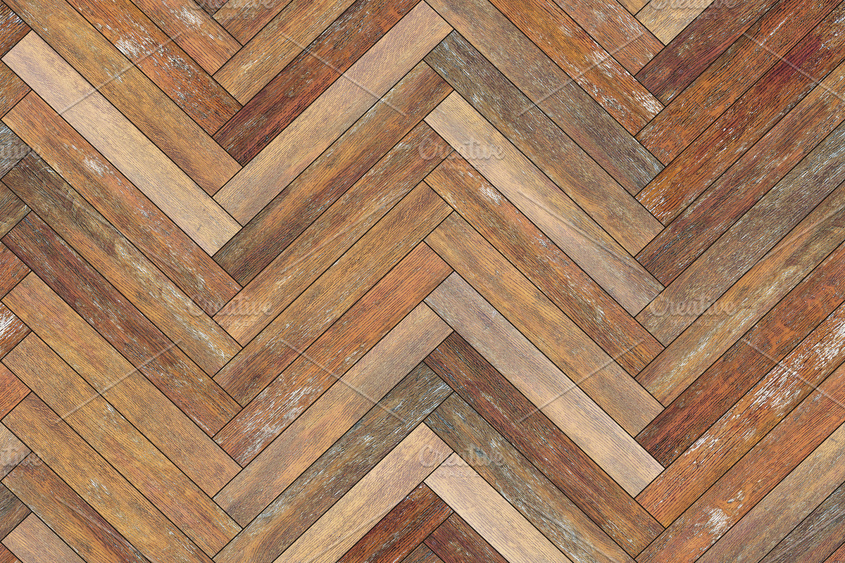 Seamless wood parquet texture (herringbone old) in Textures - product preview 8