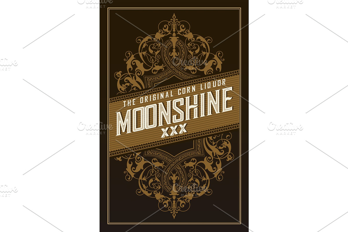 Premium Whiskey Label in Illustrations - product preview 8