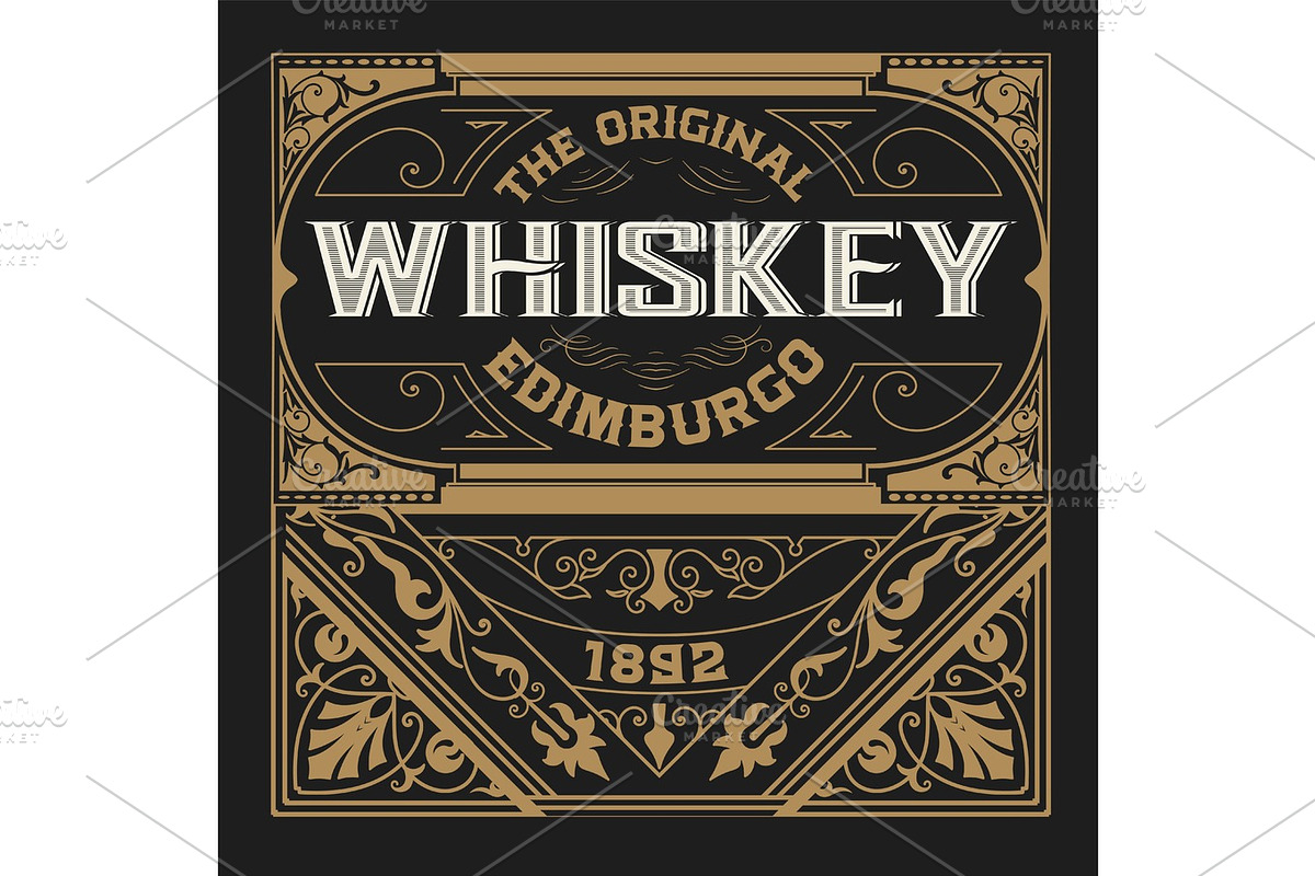 Whiskey design for label and packaging in Illustrations - product preview 8