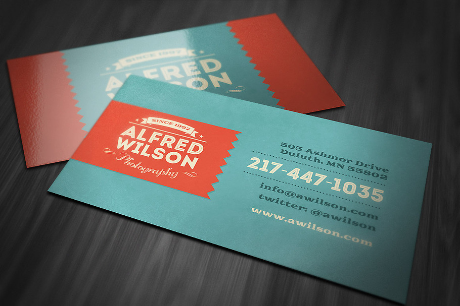 Retro Business Card 2 in Business Card Templates - product preview 8