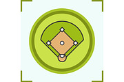 Baseball field color icon