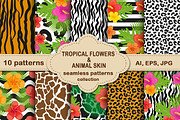 Tropical flowers/animal skin pattern