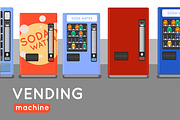 Six Vending machine flat design