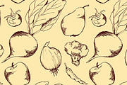 Vegetable fruit seamless pattern
