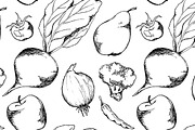 Vegetable fruit seamless pattern