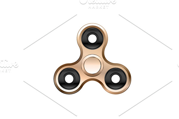 Fidget spinner icon isolated on white background. Realistic vector style.