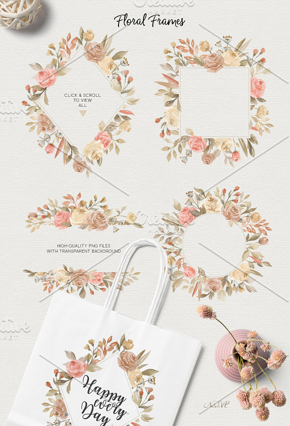 Roses Story. Design Kit Watercolor in Illustrations - product preview 8