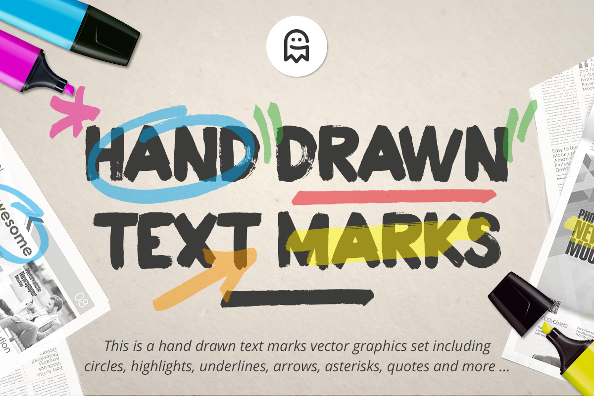 Hand Drawn Text Marks in Objects - product preview 8