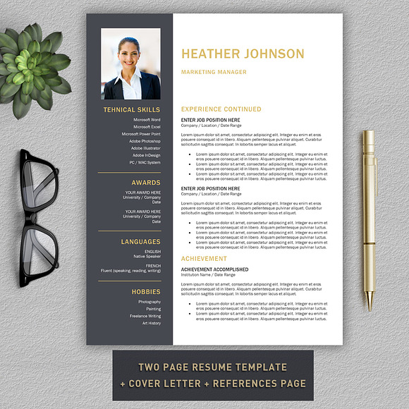Resume Template | CV + Cover Letter in Letter Templates - product preview 6