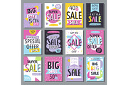 Vector illustration special offer big sale flayer card template special spring discount promotion poster.