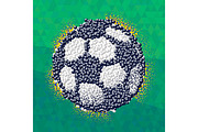 Soccer ball made of scattered 3D particles