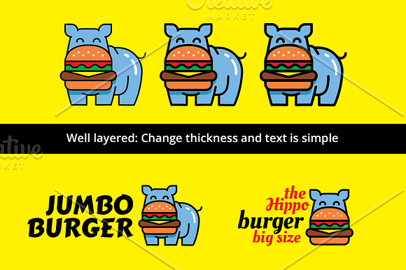 Hippo Burger in Logo Templates - product preview 1