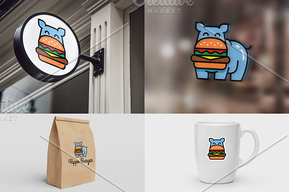 Hippo Burger in Logo Templates - product preview 2