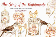 Gold Bird cage Clipart Nightingale