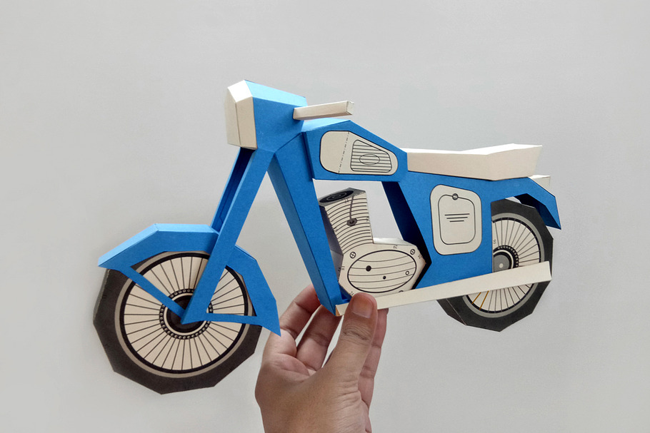 DIY Vintage bike - 3d papercraft in Templates - product preview 8