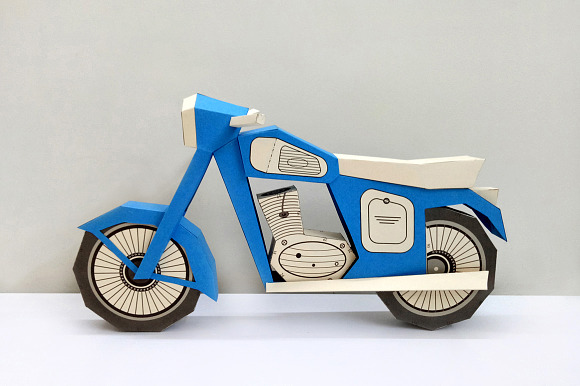 DIY Vintage bike - 3d papercraft in Templates - product preview 1