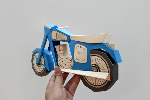 DIY Vintage bike - 3d papercraft in Templates - product preview 2